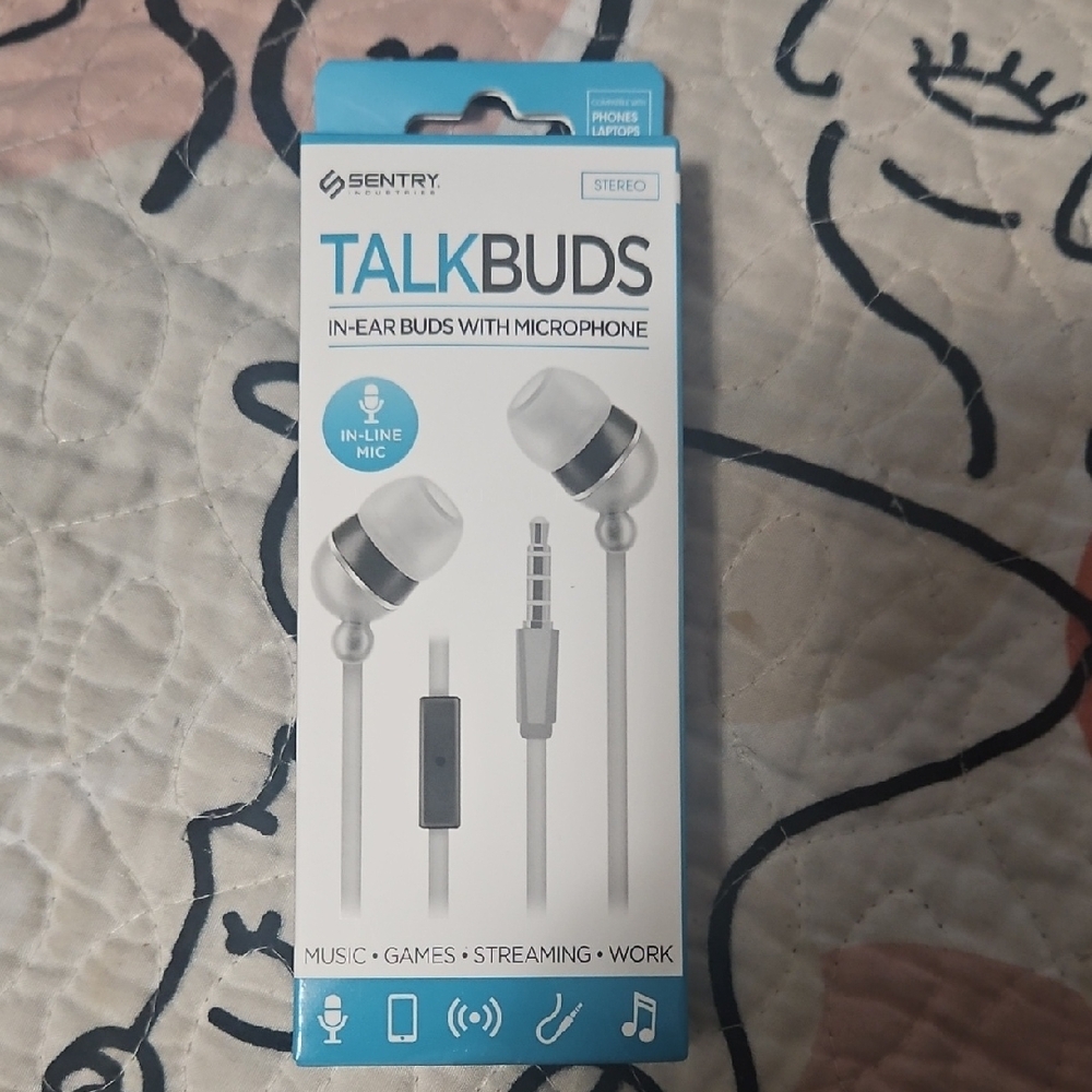 Sentry TalkBuds In-Ear Headphones with Microphone